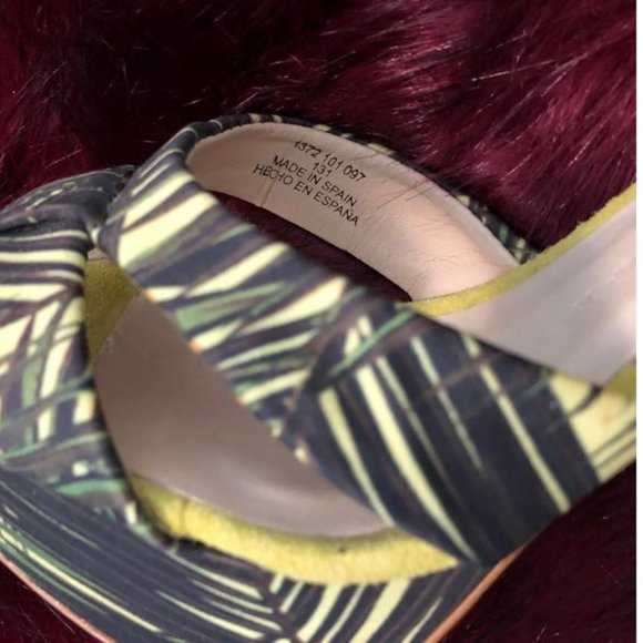 Zara Lime Green Open Toe Ankle Strap Platform Sandals in Size 6 - Picture 2 of 4